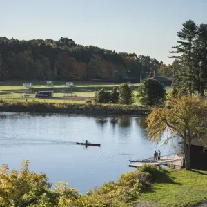 A kayaker on Paradise Pond.